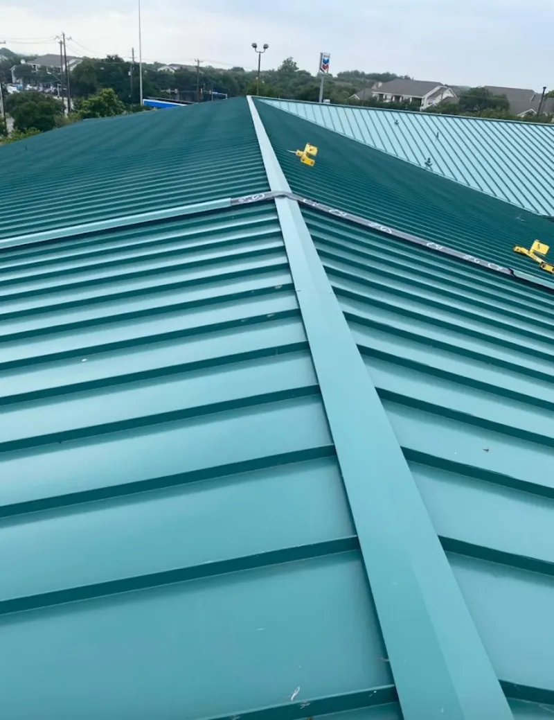 Green commercial metal roof ridge and valley for Metal Roof Repair in Tallahassee